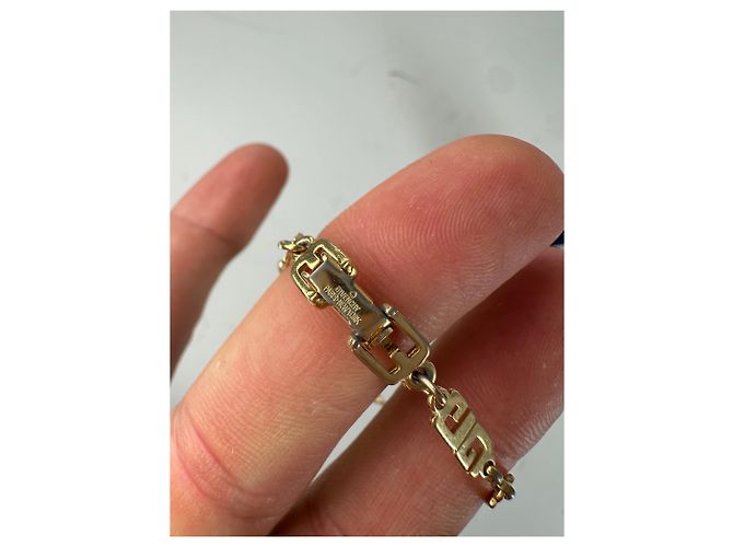 Bracciale Vintage Givenchy Greek Key in metallo dorato D'oro - vista 3