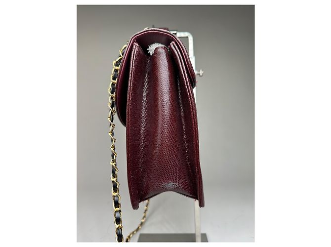 Vintage Givenchy Leder Schultertasche Burgund Goldkette Early 2000s Bordeaux - Ansicht 10