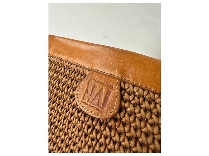 Vintage Issey Miyake Webstoff Clutch Bag Hellbraun Kamel - Ansicht 4
