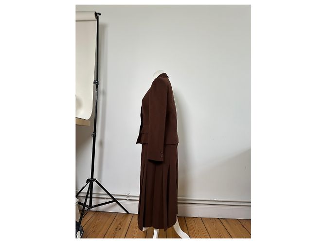 Vintage Givenchy Wool Blend Twin Set Blazer Brown M - view 2