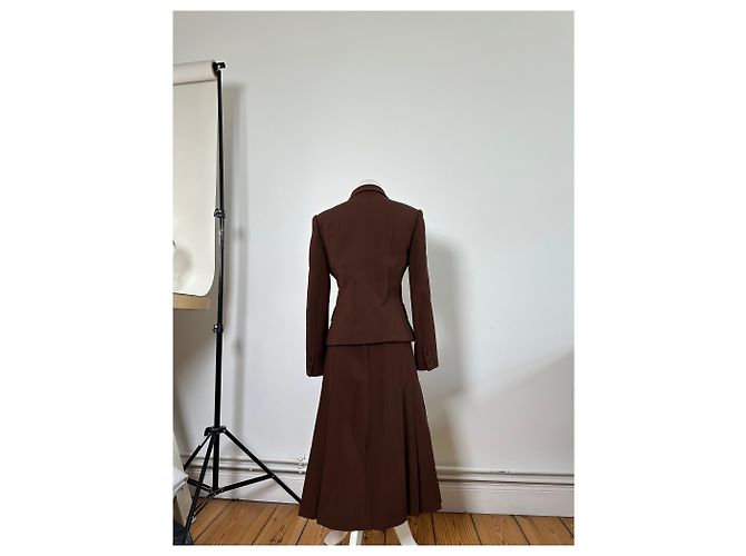 Vintage Givenchy Wool Blend Twin Set Blazer Brown M - view 3