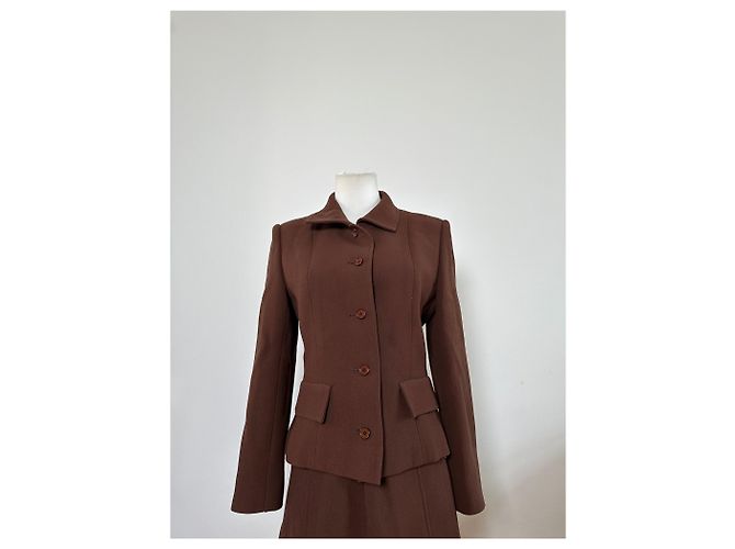 Vintage Givenchy Wool Blend Twin Set Blazer Brown M - view 4