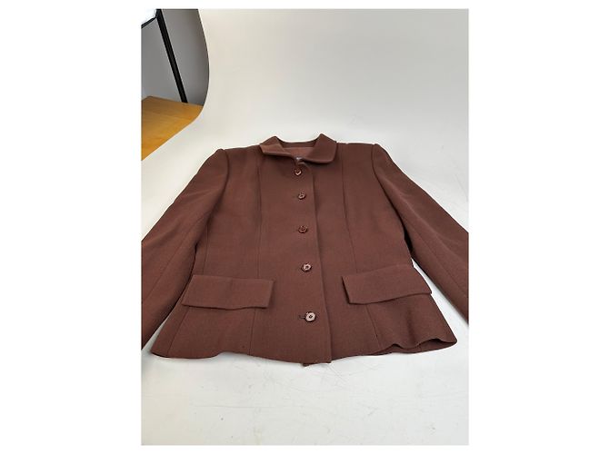 Vintage Givenchy Wool Blend Twin Set Blazer Brown M - view 7