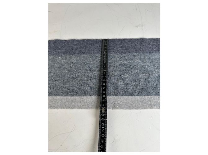 Sciarpa vintage Chloé in misto lana blu navy e grigio antracite - vista 11