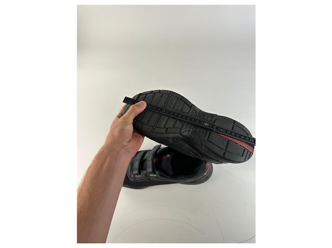 Sneakers Vintage Prada Luna Rossa Mesh Nere e Argentate EU44 Nero - vista 11