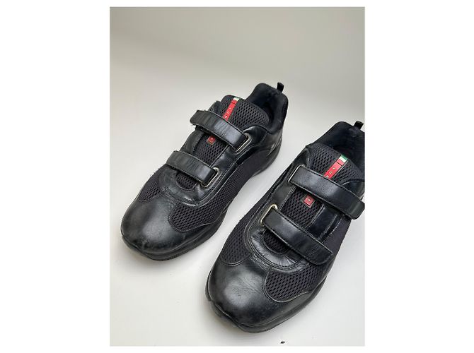 Sneakers Vintage Prada Luna Rossa Mesh Nere e Argentate EU44 Nero - vista 2