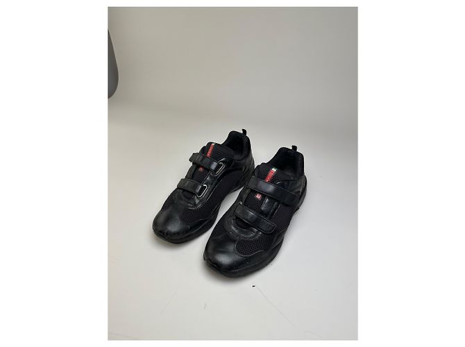 Sneakers Vintage Prada Luna Rossa Mesh Nere e Argentate EU44 Nero - vista 3