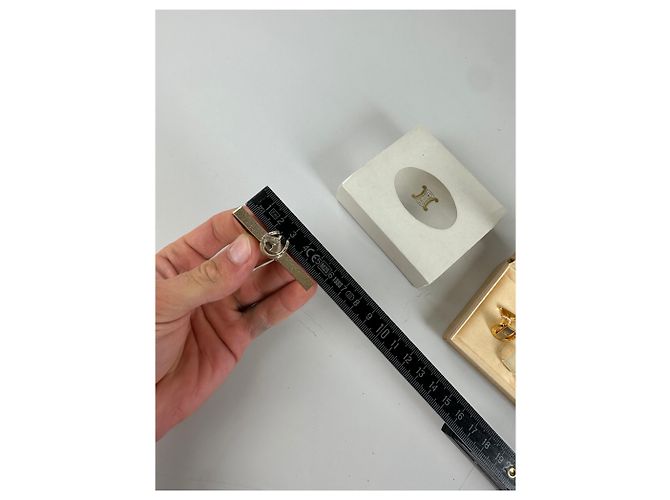 Céline Set di gemelli e fermacravatta vintage con logo Celine, Oro D'oro - vista 3