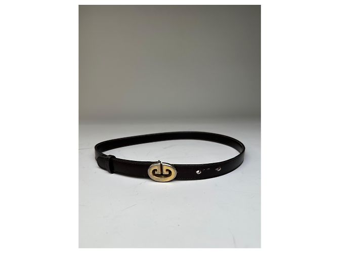 Vintage Gucci GG Logo Ledergürtel Schwarz Gold - Ansicht 10