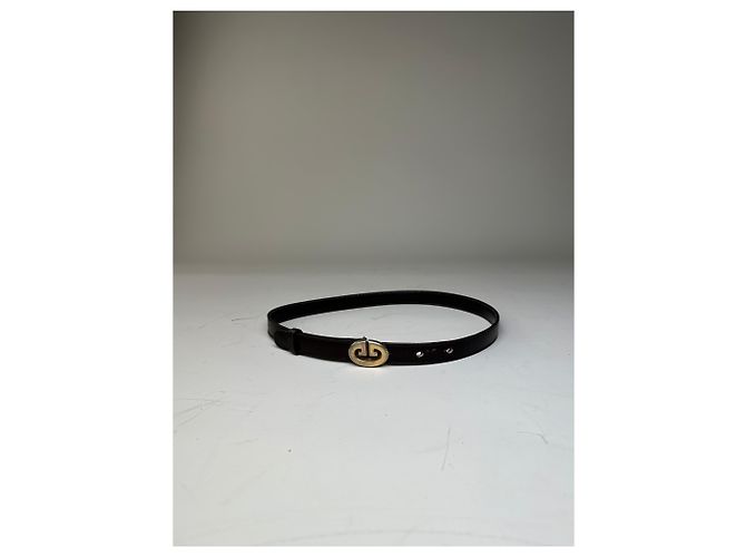 Vintage Gucci GG Logo Ledergürtel Schwarz Gold - Ansicht 7