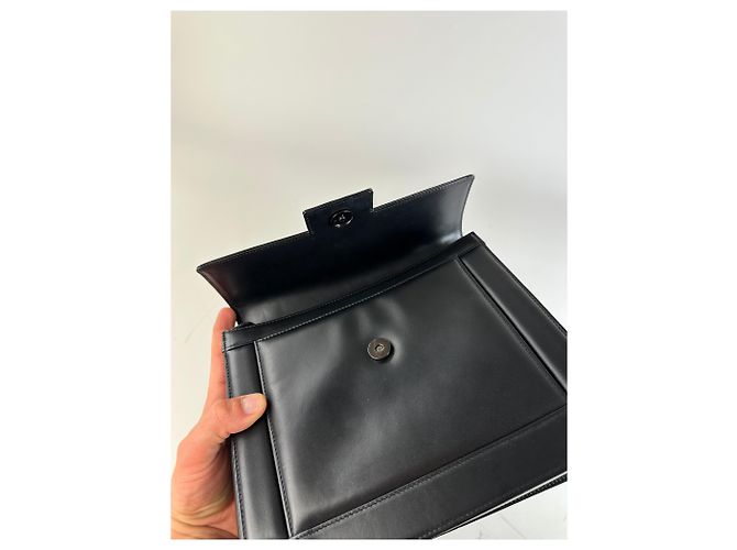 Borsa a mano Vintage Givenchy in pelle liscia nera e argento Nero - vista 11
