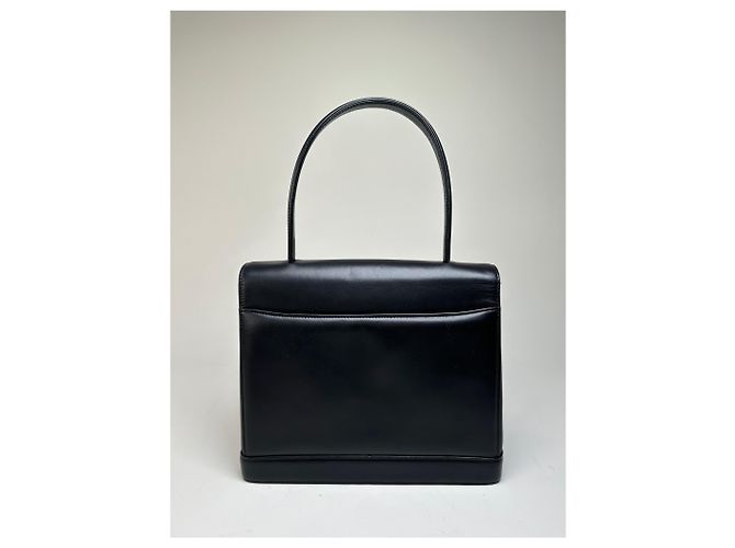 Borsa a mano Vintage Givenchy in pelle liscia nera e argento Nero - vista 13