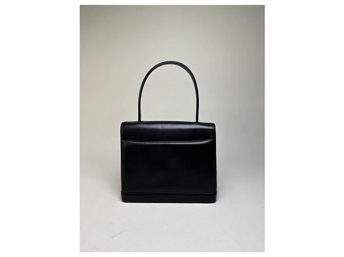 Borsa a mano Vintage Givenchy in pelle liscia nera e argento Nero - vista 2