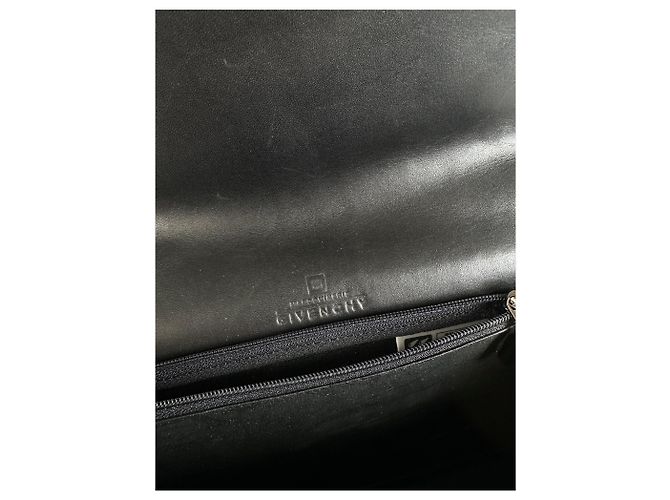 Borsa a mano Vintage Givenchy in pelle liscia nera e argento Nero - vista 5