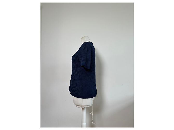 Vintage Dior Knitted Cotton Pullover Navy XL Navy blue - view 2