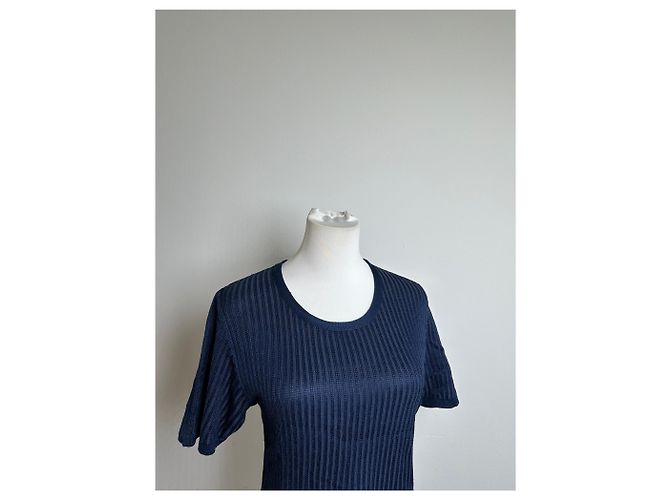Vintage Dior Knitted Cotton Pullover Navy XL Navy blue - view 4