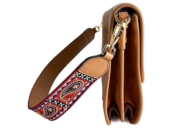 Etro Rainbow Leder Schultertasche mit Klappe Caramel Karamell - Ansicht 7