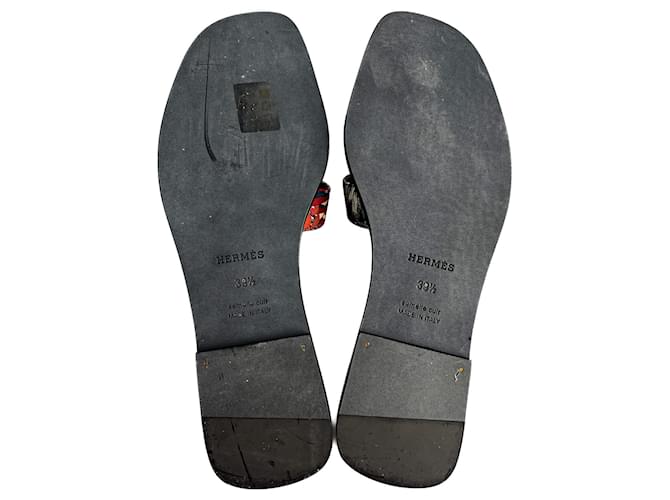 Hermès Sandali piatti Oasis 4 Canvas Nero - vista 7