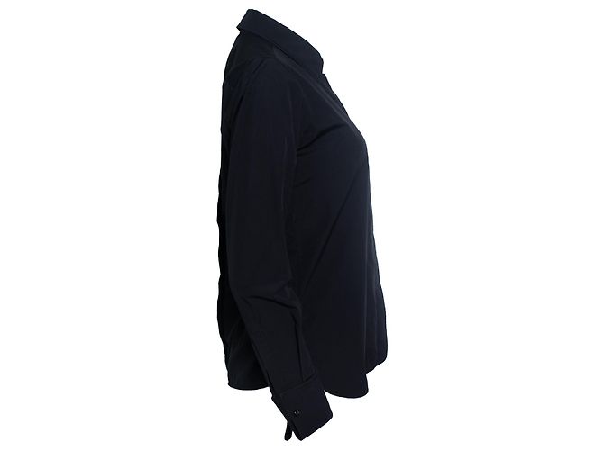 Max Mara, camicia nera con polsini alla francese Nero - vista 4