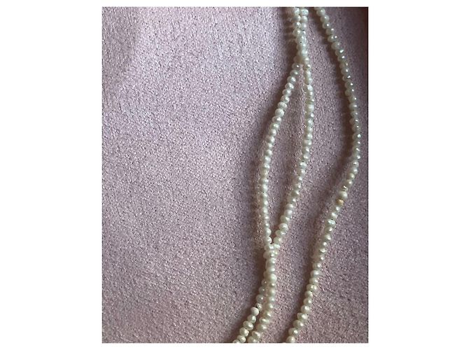 Autre Marque Collar de perlas de tres vueltas con cierre de oro 14K Blanco - vista 5