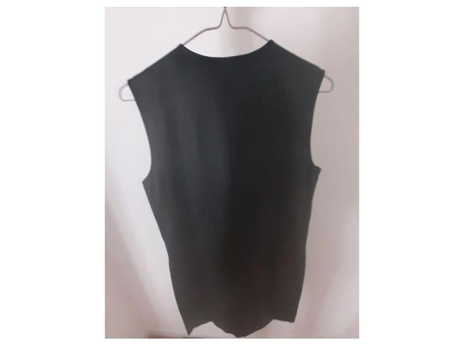 Saint Laurent Vestido Curto de Couro Preto com Tachas - vista 2
