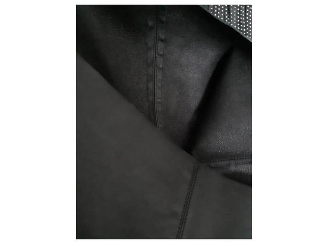 Saint Laurent Vestido Curto de Couro Preto com Tachas - vista 4