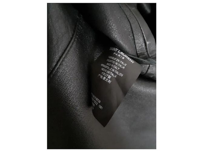 Saint Laurent Vestido Curto de Couro Preto com Tachas - vista 5