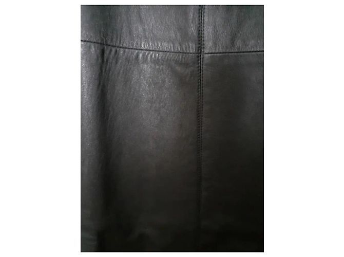 Saint Laurent Vestido Curto de Couro Preto com Tachas - vista 6