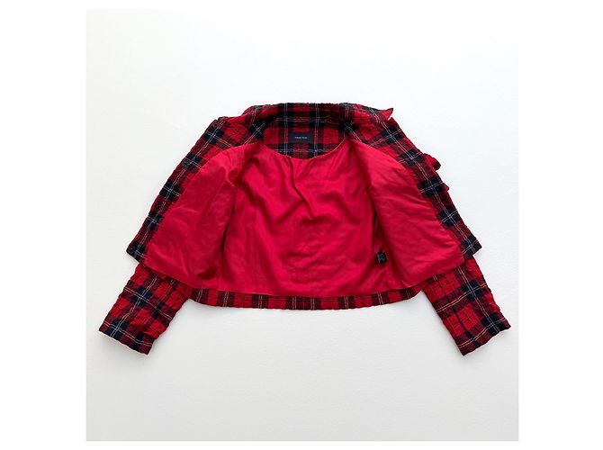 Simone Rocha Herbst 2014 Runway Tartan-Set Look 31 Schwarz Rot - Ansicht 10