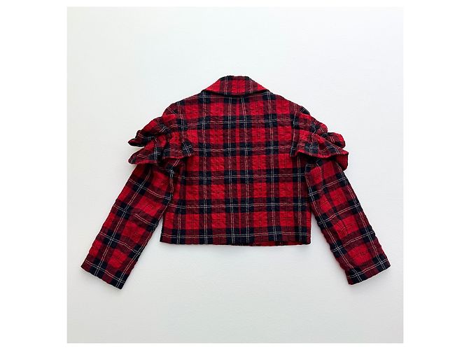 Simone Rocha Herbst 2014 Runway Tartan-Set Look 31 Schwarz Rot - Ansicht 11