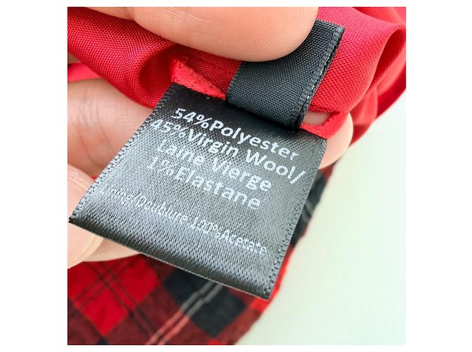 Simone Rocha Herbst 2014 Runway Tartan-Set Look 31 Schwarz Rot - Ansicht 13
