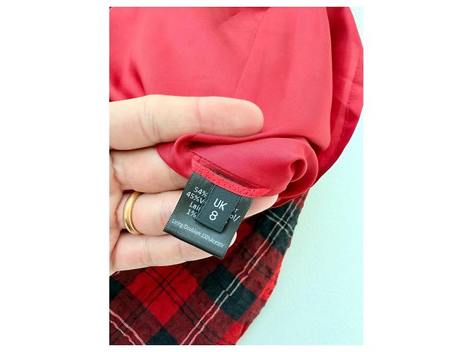 Simone Rocha Herbst 2014 Runway Tartan-Set Look 31 Schwarz Rot - Ansicht 14