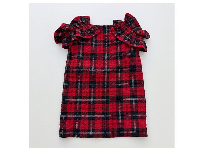 Simone Rocha Herbst 2014 Runway Tartan-Set Look 31 Schwarz Rot - Ansicht 16