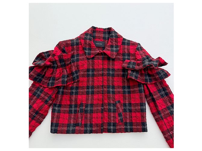 Simone Rocha Herbst 2014 Runway Tartan-Set Look 31 Schwarz Rot - Ansicht 8