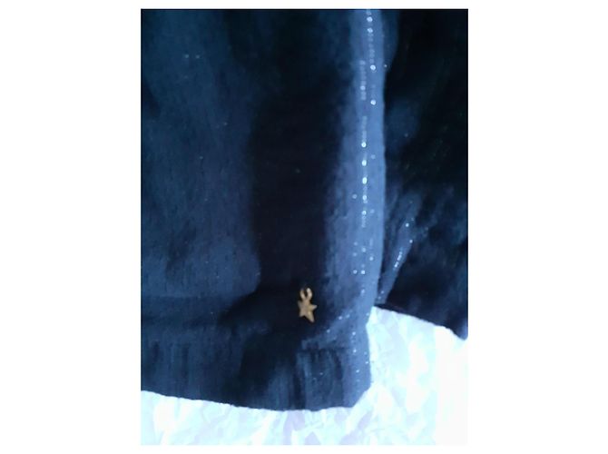 Des Petits Hauts dunkelblauer Pailletten-Blazer - Ansicht 4