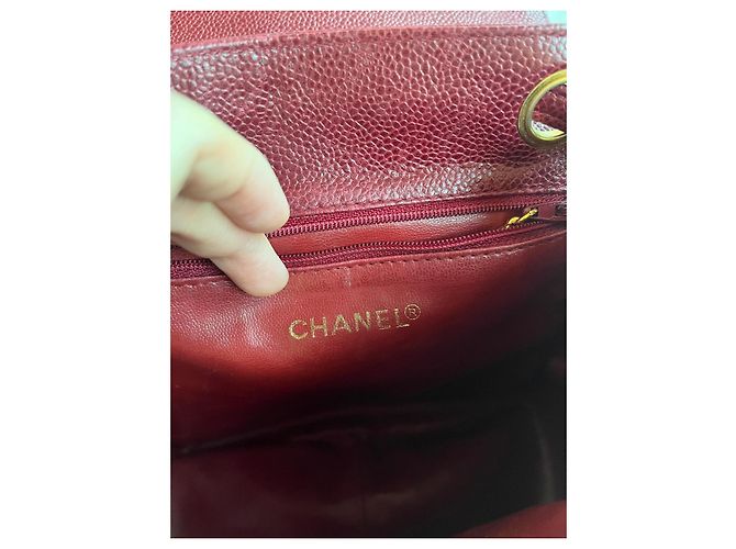 Zaino Chanel Vintage Burgundy Caviar Leather Bordò - vista 11