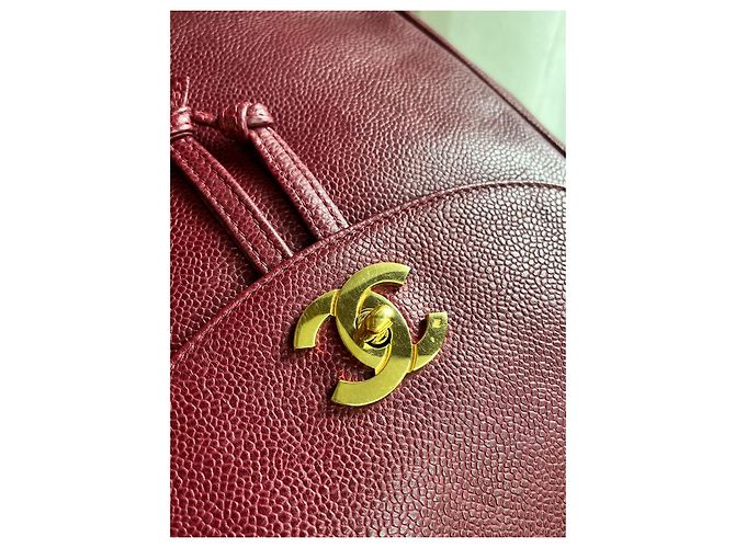 Zaino Chanel Vintage Burgundy Caviar Leather Bordò - vista 4