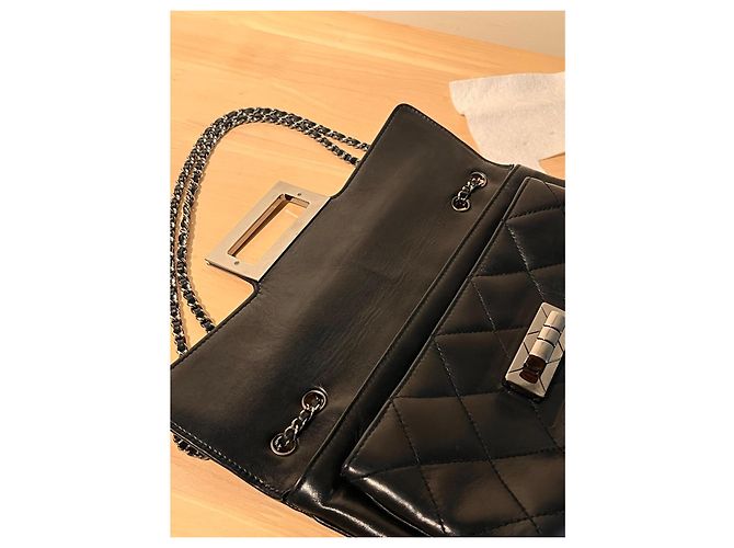 Borsa Chanel Classic Flap Pelle d'Agnello Nera Nero - vista 2