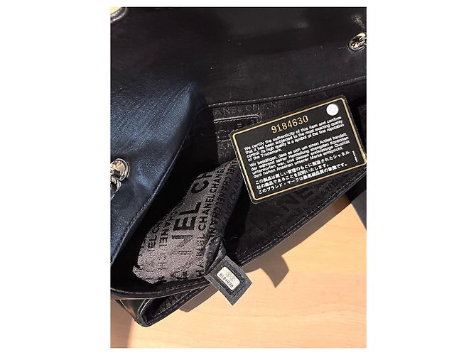Borsa Chanel Classic Flap Pelle d'Agnello Nera Nero - vista 6