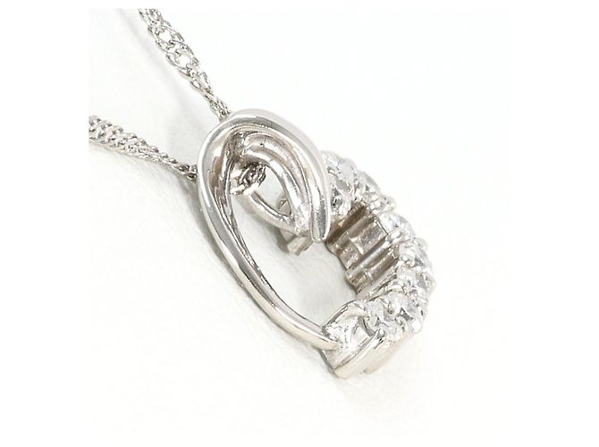 Autre Marque Platinhalskette PT850/PT900 mit Diamant - Ansicht 2