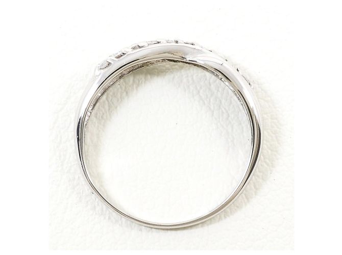Autre Marque Anillo de banda en oro blanco de 18K y diamantes Dorado - vista 2