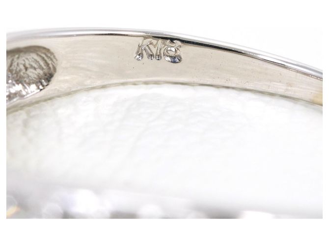 Autre Marque Anillo de banda en oro blanco de 18K y diamantes Dorado - vista 4