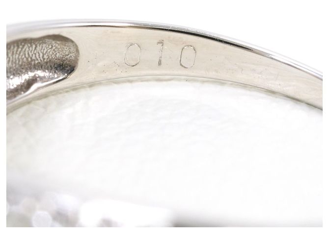 Autre Marque Anillo de banda en oro blanco de 18K y diamantes Dorado - vista 5