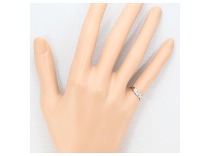 Autre Marque Anillo de banda en oro blanco de 18K y diamantes Dorado - vista 6