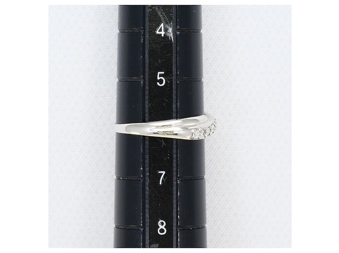 Autre Marque Anillo de banda en oro blanco de 18K y diamantes Dorado - vista 7