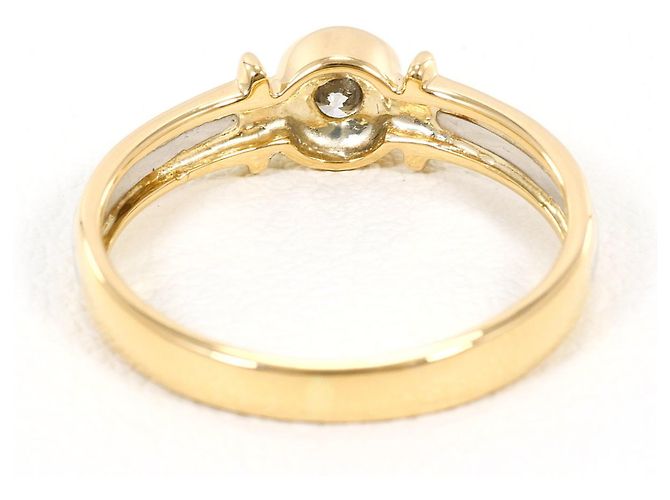 Autre Marque Platin- und Gelbgold-Ring mit Diamant Golden - Ansicht 3