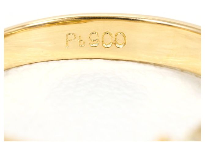 Autre Marque Platin- und Gelbgold-Ring mit Diamant Golden - Ansicht 5