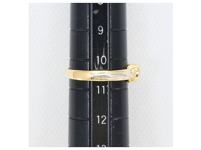 Autre Marque Platin- und Gelbgold-Ring mit Diamant Golden - Ansicht 7