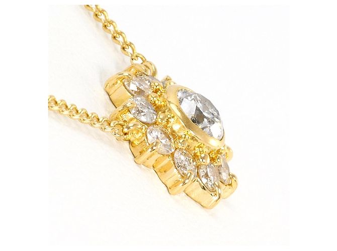 Autre Marque Collana in oro giallo 18K con pendente in diamante D'oro - vista 2