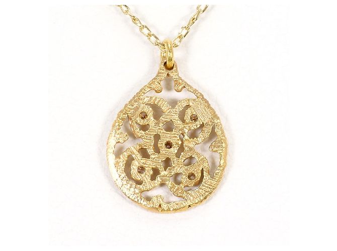 Autre Marque Collana in oro giallo 10K con diamante D'oro - vista 3